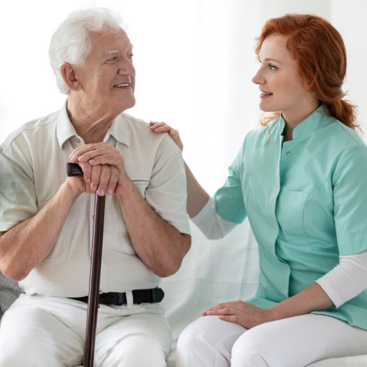 caregiver and patient sitting